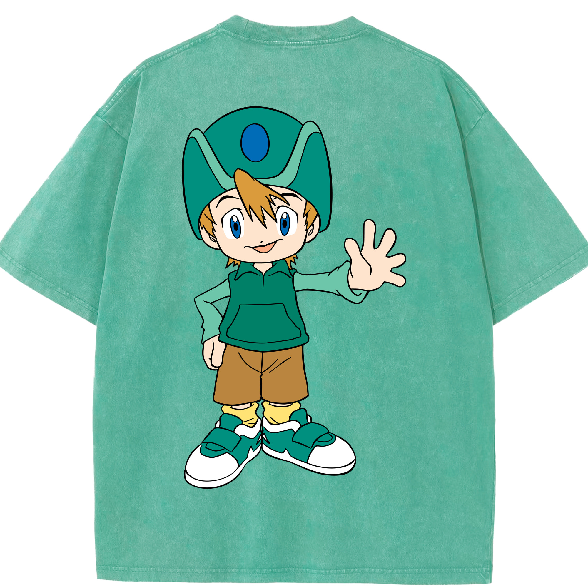 （画像用） Digimon デジタルモンスター/デジモン 綿100% ヴィンテージ風 半袖Tシャツ（背面プリント）